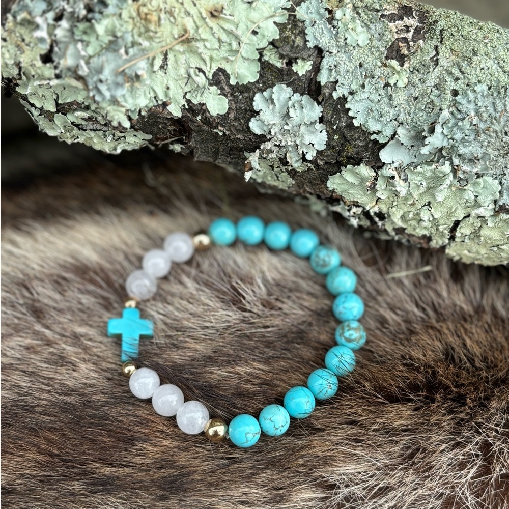 Nature Jade & Howlite Handmade Stretch Bracelet